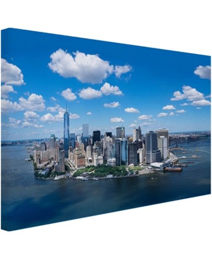 Luchtfoto van Manhattan Skyline Canvas 180x120 cm - Foto print op Canvas schilderij (Wanddecoratie)