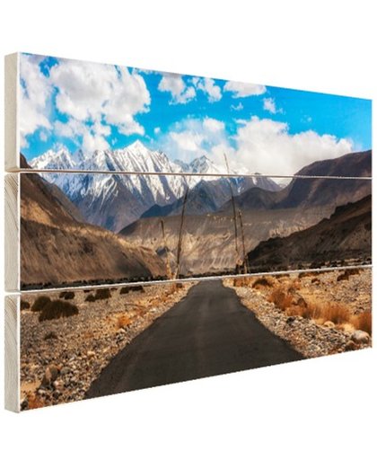 FotoCadeau.nl - Eindeloze weg richting de Himalaya Hout 80x60 cm - Foto print op Hout (Wanddecoratie)