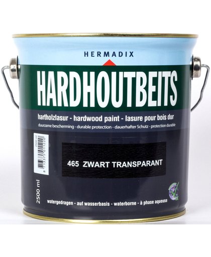 Hermadix Hardhout Beits - 2,5 liter - 465 Zwart Transparant