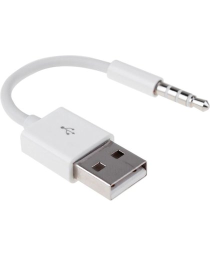 Universele 3.5mm Audio AUX Kabel naar USB 2.0 Kabel Adapter Wit