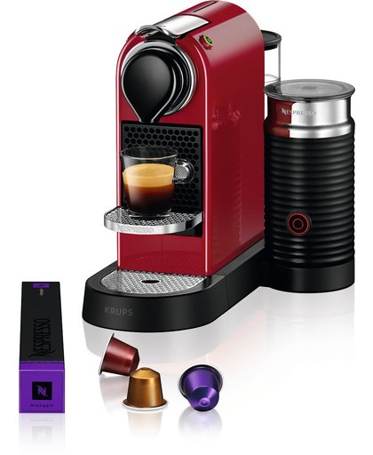 Nespresso Krups CitiZ & Milk XN7605 - Cherry Red