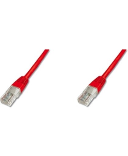 Digitus Patch Cable, UTP, CAT5E 10.0m 10m Rood netwerkkabel