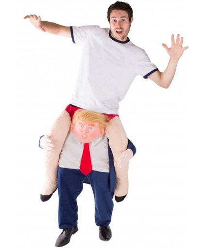Man op rug van president Trump kostuum volwassenen