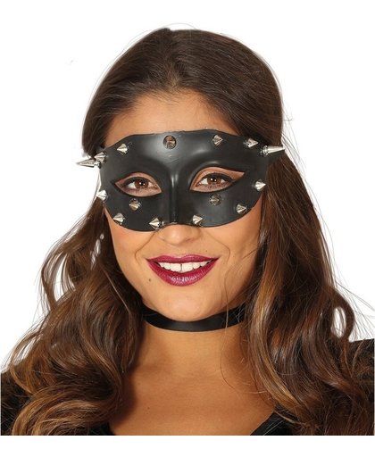 Venetiaans zwart oogmasker met studs voor dames
