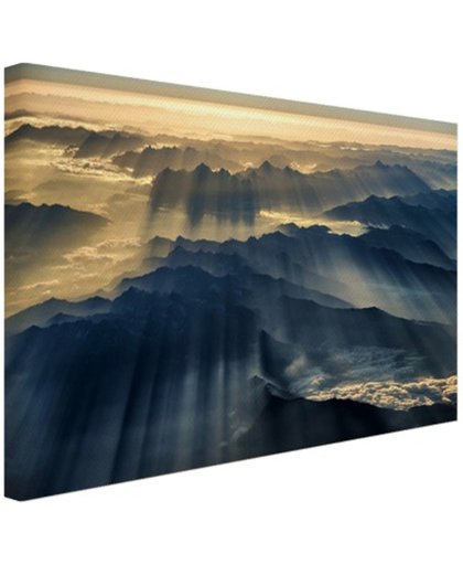 Himalaya zonsopkomst Canvas 180x120 cm - Foto print op Canvas schilderij (Wanddecoratie)