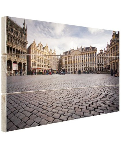 FotoCadeau.nl - Grote Markt Brussel Hout 60x40 cm - Foto print op Hout (Wanddecoratie)