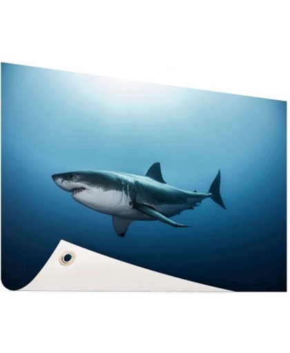 FotoCadeau.nl - Zijaanzicht grote witte haai Tuinposter 60x40 cm - Foto op Tuinposter (tuin decoratie)