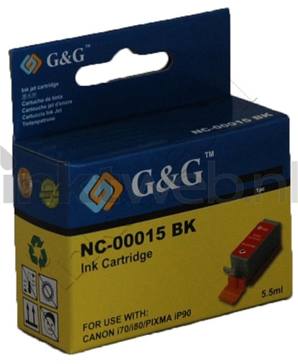 Merkloos - Inktcartridge / Alternatief voor de Canon BCI-15BK / Zwart