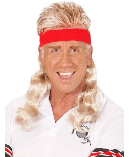 Blonde mullet hoofdband voor volwassenen - Verkleedpruik