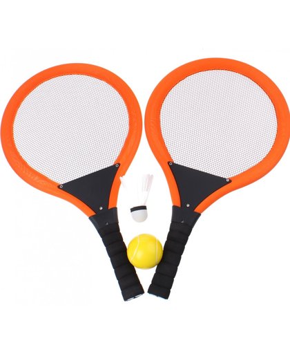 Johntoy Sports Active Tennis Met Bal En Shuttle 4-delig Oranje