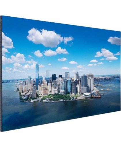Luchtfoto van Manhattan Skyline Aluminium 180x120 cm - Foto print op Aluminium (metaal wanddecoratie)