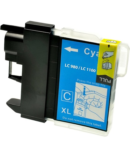 Brother LC-980 / LC-1100 inktcartridge / Cyaan (huismerk)