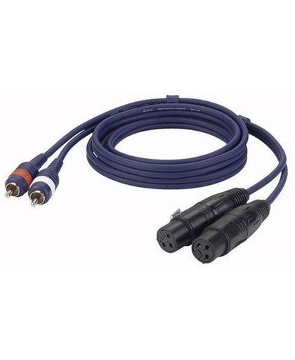 DAP Audio DAP kabel, 2 x XLR Female - 2 x RCA (tulp) Male, 150cm Home entertainment - Accessoires
