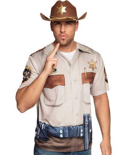 Sheriff T-shirt voor volwassenen - Verkleedkleding