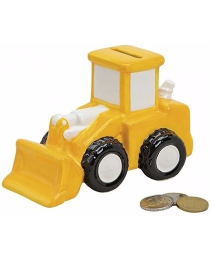 Spaarpot gele bulldozer