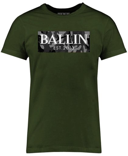 Ballin Est. 2013 - Heren Tee SS Camo Grey Shirt - Groen - Maat XS