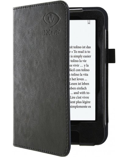 Luxe op maat gemaakte Book Case voor Tolino Vision 3 Hd - Hoes Case Cover met sleep functie, zwart , merk i12Cover