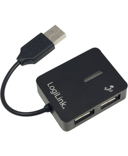 LogiLink® USB 2.0 Hub 4-Port, Smile, Black