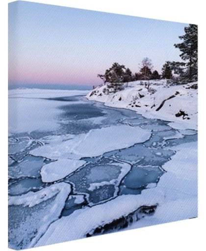 Bevroren zee Canvas 120x180 cm - Foto print op Canvas schilderij (Wanddecoratie)
