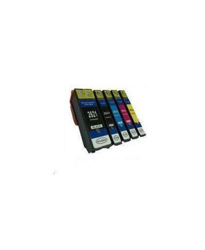 Merkloos   Inktcartridge / Alternatief voor de Epson 26XL T2621 T2631 T2632 T2633 T2634 inktcartridge
