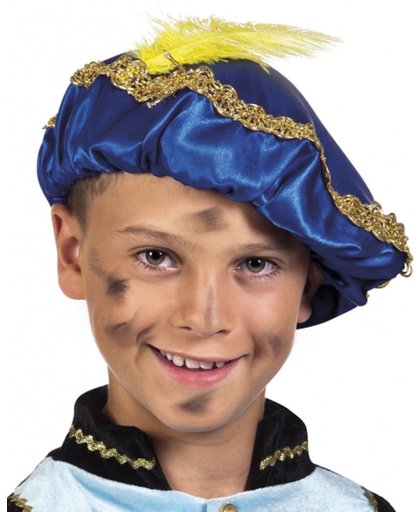 Zwarte Piet baret blauw