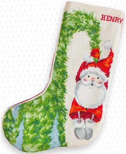 Santa Christmas Stocking - Borduurpakket met telpatroon - Luca-S - PM1227