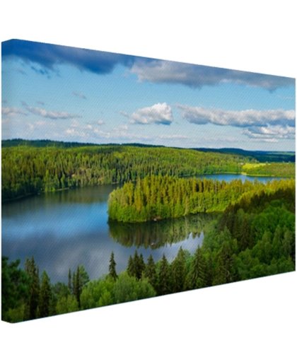 Uitzicht op meren  Canvas 180x120 cm - Foto print op Canvas schilderij (Wanddecoratie)