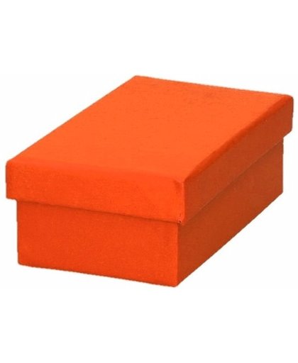 Oranje cadeaudoosje / kadodoosje 15 cm rechthoekig