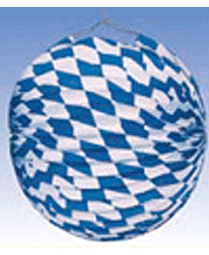 Oktoberfest - 5x Oktoberfest Lampionnen Bayern thema blauw/wit van 25 cm versiering