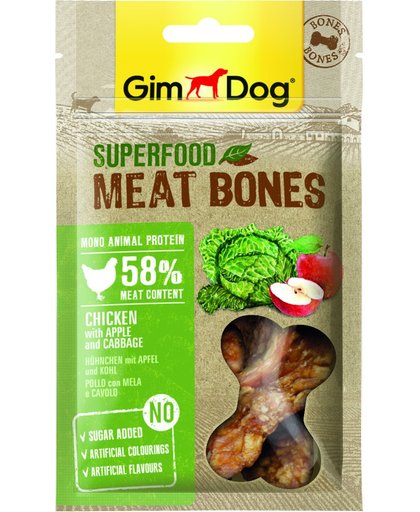 Gimdog Superfood Meat Bones - Kip & Appel en Kool - Hondensnack - 70 gr