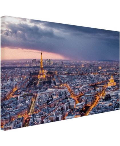 Parijs vanuit de lucht Canvas 180x120 cm - Foto print op Canvas schilderij (Wanddecoratie)