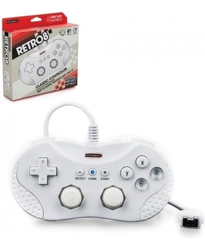 Retro8 Classic Controller for NES Classic, Wii and Wii U (White)
