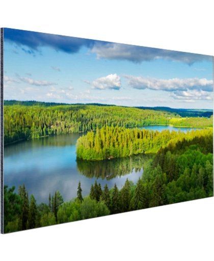 Uitzicht op meren  Aluminium 180x120 cm - Foto print op Aluminium (metaal wanddecoratie)