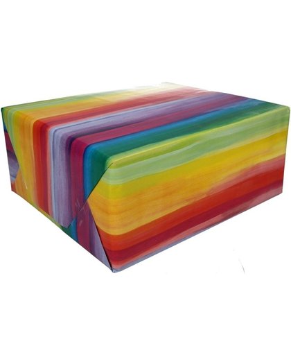 Inpakpapier met gekleurde strepen 200 x 70 cm op rol type 2 - cadeaupapier