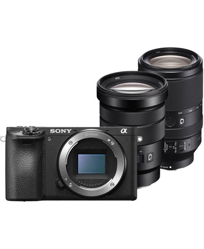 Sony α 6500 + 18-105mm + 70-300mm SLR camerakit 24,2 MP CMOS 6000 x 4000 Pixels Zwart