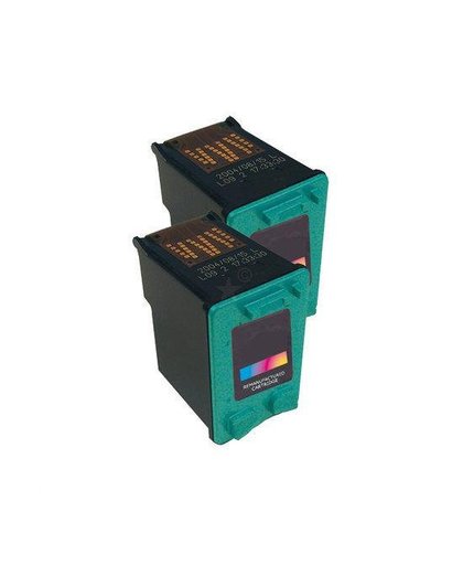 Merkloos   Inktcartridge / Alternatief voor de Dubbelpack cartridges voor printer HP C8766A nr.343 2x kleur