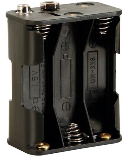 Batterijhouder Voor 6 X Aa-Cel (Voor Batterijclips)