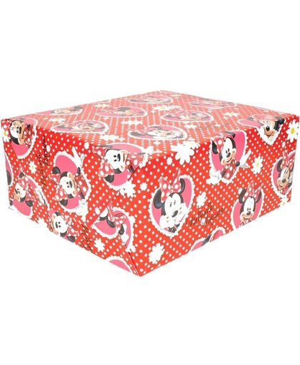Disney inpakpapier Minnie hartjes 200 x 70 cm op rol - cadeaupapier