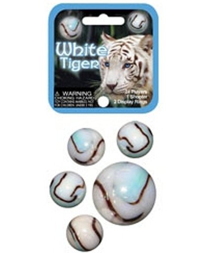 Witte tijger kleintje knikkers 42 stuks