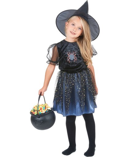 Spinnen heksen kostuum voor meisjes - Halloween verkleedkleding - Maat 140/152