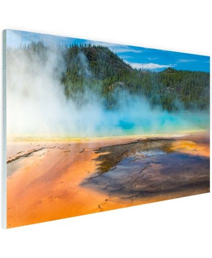 Yellowstone Nationaal Park Amerika Glas 180x120 cm - Foto print op Glas (Plexiglas wanddecoratie)