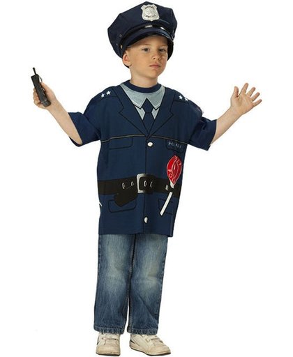 Politie officier tshirt voor kinderen