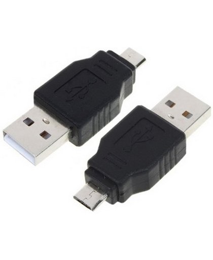 USB A mannetje naar Micro USB 5 Pin mannetje Adapter(zwart)