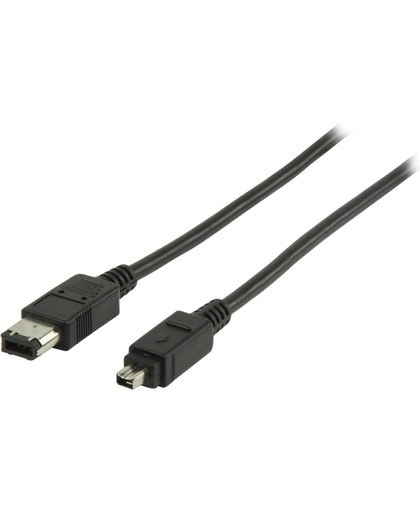 Valueline VLCP62100B5.00 5m 4-p 6-p Zwart firewire-kabel