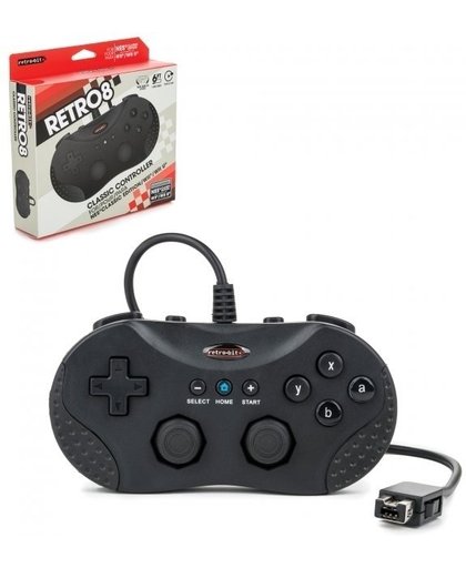 Retro8 Classic Controller for NES Classic, Wii and Wii U (Black)