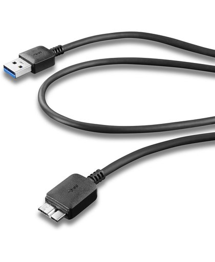 Cellularline USBDATACMICROUSB30 1m USB A Micro-USB B Zwart USB-kabel