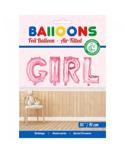 Folie ballon baby girl in letters