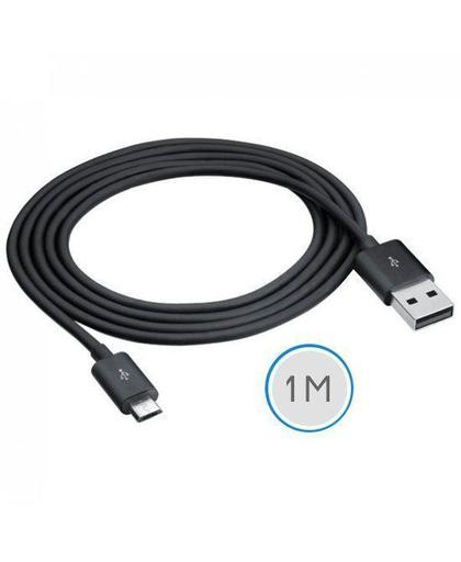 1 meter Micro USB 2.0 oplaad en data kabel voor Samsung C3222 Ch@t - zwart