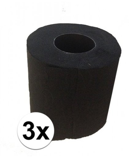 Halloween - 3x Zwart toiletpapier  - gekleurd wc papier