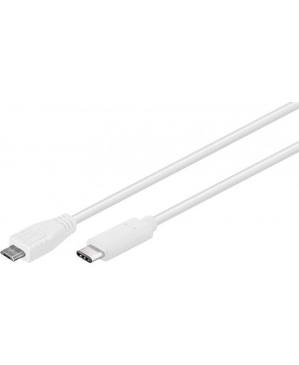 Goobay 67195 0.2m Micro-USB B USB C Mannelijk Mannelijk Wit USB-kabel